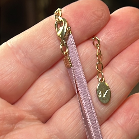 15.5-17.5” Vintage Asian enamel rhinestone oriental folding fan tassel necklace - Picture 6 of 7